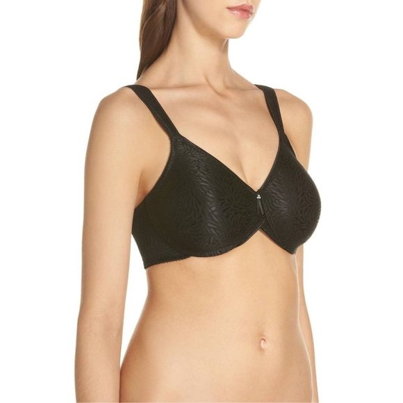 WACOAL Jacquard Non-padded Seamless Underwire Bra #855367 Black 40D NEW - Picture 3 of 9